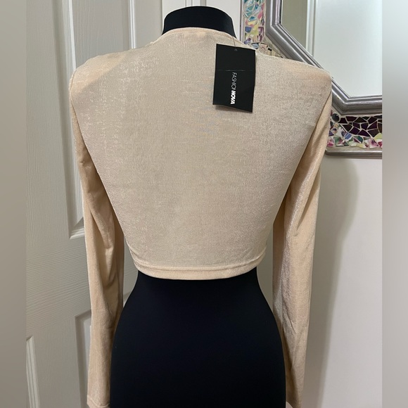 NWT Fashion Nova Weekend Behavior Cowl Neck Crop Top - Picture 10 of 16
